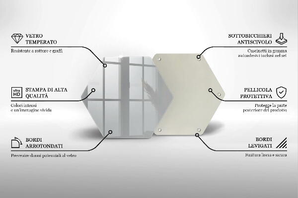 Tábua de vidro Cor cinza