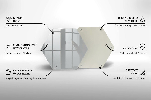 Tábua de vidro Cor cinza
