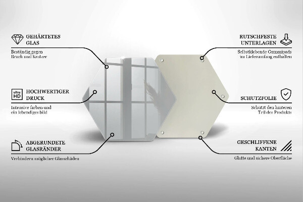 Tábua de vidro Cor cinza