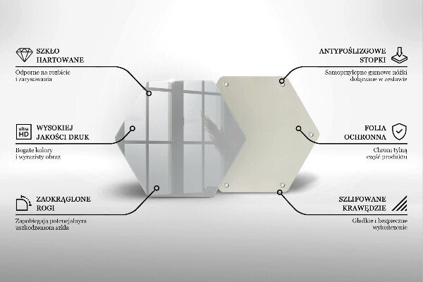 Tábua de vidro Cor cinza