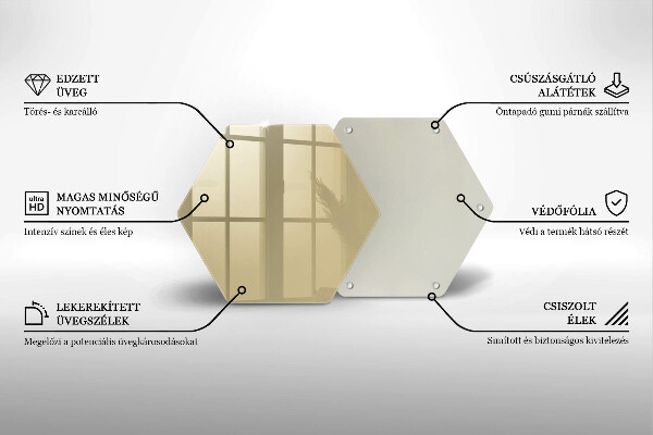 Tábua de corte de vidro Cor bege