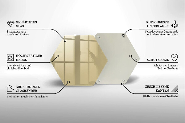 Tábua de corte de vidro Cor bege