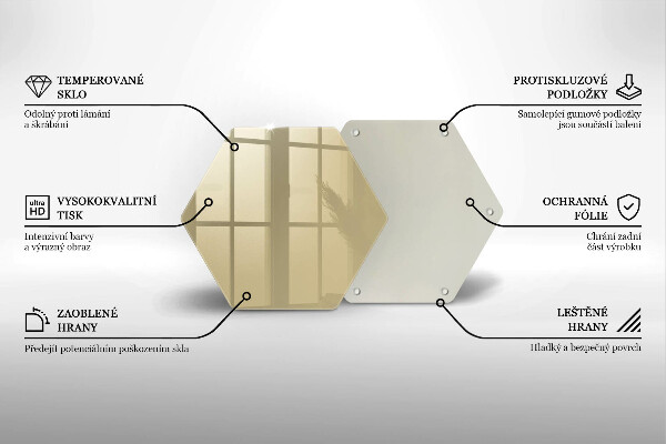 Tábua de corte de vidro Cor bege