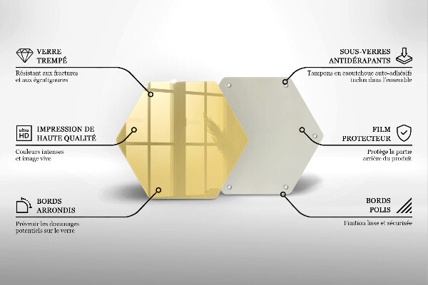 Tábua de cortar de vidro Cor amarela