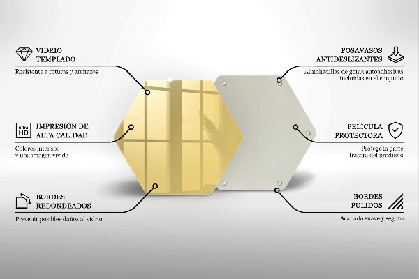 Tábua de cortar de vidro Cor amarela