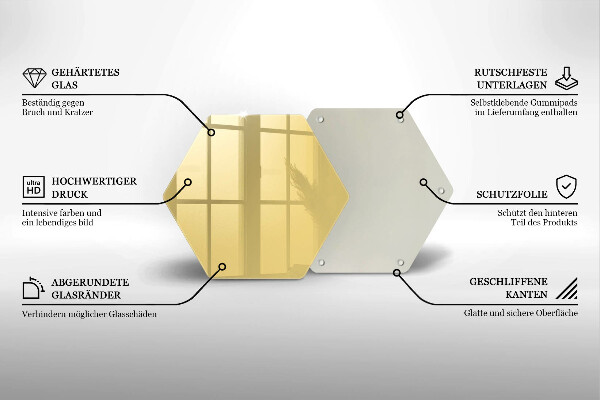 Tábua de cortar de vidro Cor amarela