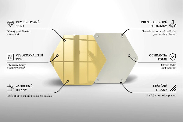 Tábua de cortar de vidro Cor amarela