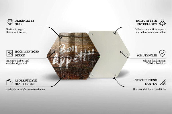 Tábua de corte de vidro Placa de Bon Appetit nos painéis