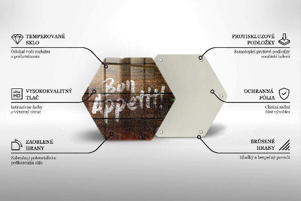 Tábua de corte de vidro Placa de Bon Appetit nos painéis