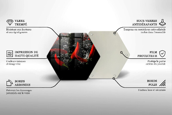 Tábua para corte Pimentas em água