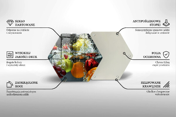 Tábua de cortar alimentos Fruta suculenta na água