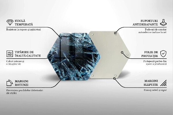 Tábua de corte de vidro Estrutura de gelo afiada