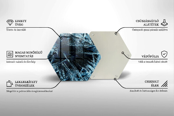 Tábua de corte de vidro Estrutura de gelo afiada