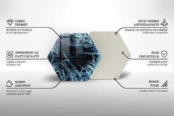 Tábua de corte de vidro Estrutura de gelo afiada
