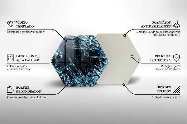 Tábua de corte de vidro Estrutura de gelo afiada
