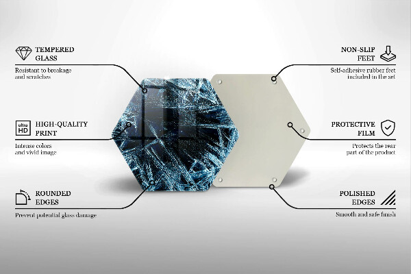 Tábua de corte de vidro Estrutura de gelo afiada
