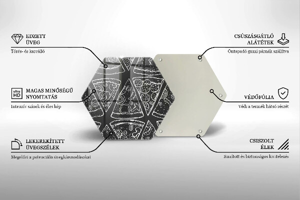 Tábua de corte de vidro Ilustração de pizza