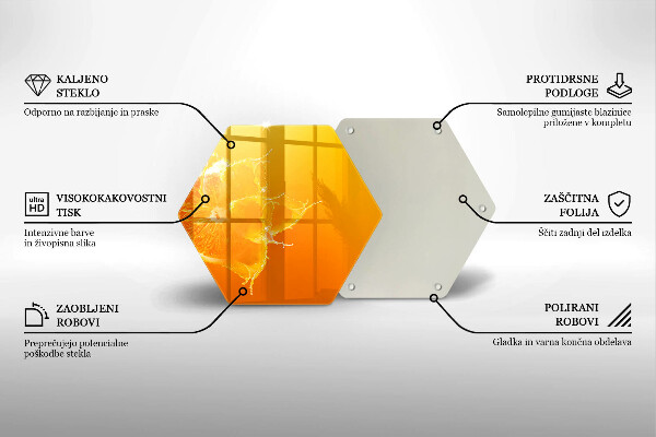 Tábua de cortar de vidro Fruta laranja suculenta