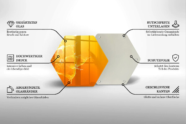 Tábua de cortar de vidro Fruta laranja suculenta
