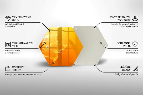 Tábua de cortar de vidro Fruta laranja suculenta
