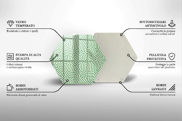 Tábua de vidro Linhas abstratas