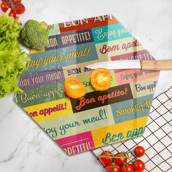 Tábua para corte Bon appetit legendas idiomas
