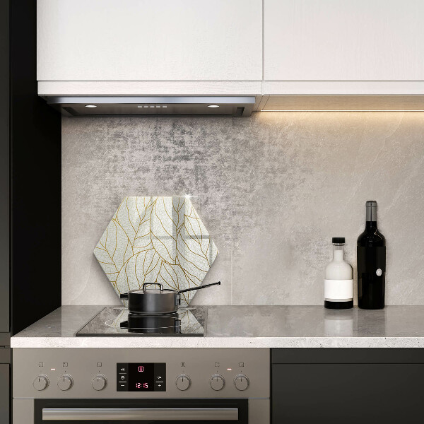 Tábua de corte de vidro Padrão de folha de arte de linha