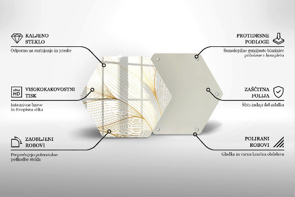 Tábua de cortar de vidro Padrão de linha moderno