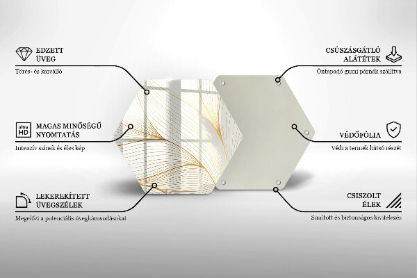 Tábua de cortar de vidro Padrão de linha moderno
