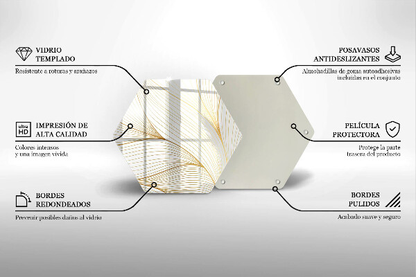 Tábua de cortar de vidro Padrão de linha moderno