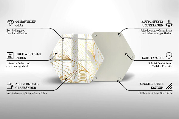Tábua de cortar de vidro Padrão de linha moderno