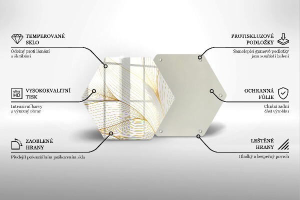 Tábua de cortar de vidro Padrão de linha moderno