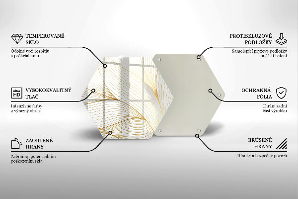 Tábua de cortar de vidro Padrão de linha moderno