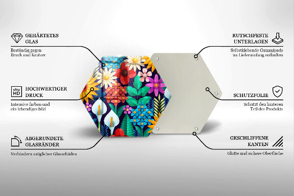 Tábua de corte Ilustração de um prado de flores