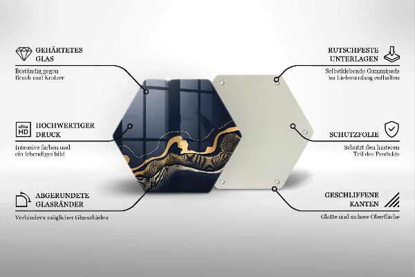 Tábua de cortar Linhas douradas abstratas