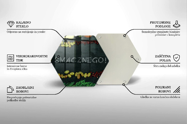 Tábua de vidro A inscrição Bom apetite!
