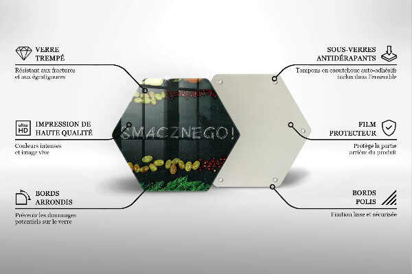 Tábua de vidro A inscrição Bom apetite!