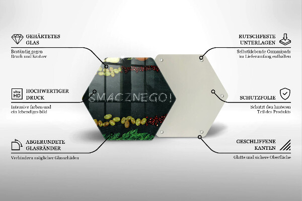 Tábua de vidro A inscrição Bom apetite!