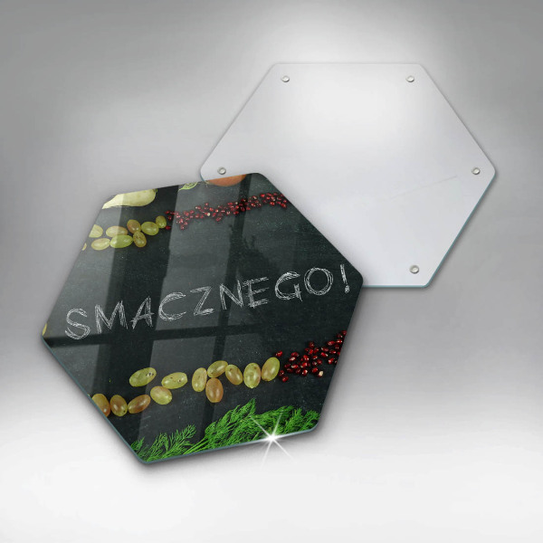 Tábua de vidro A inscrição Bom apetite!