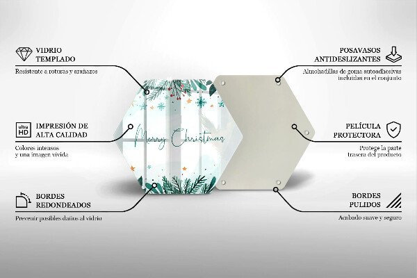 Tábua de vidro Inscrição de Feliz Natal