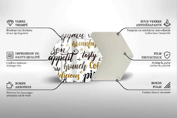 Tábua de cortar legendas de bom apetite
