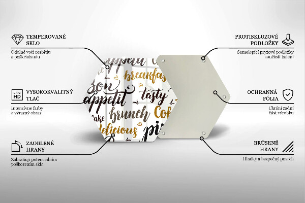 Tábua de cortar legendas de bom apetite