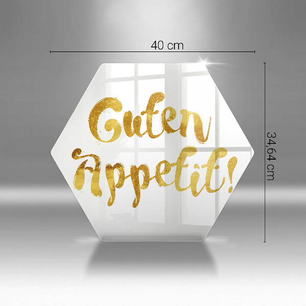 Tábua de corte de vidro A inscrição Guten Appetit!