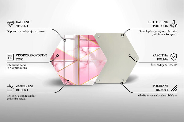 Tábua de vidro Mármore geométrico