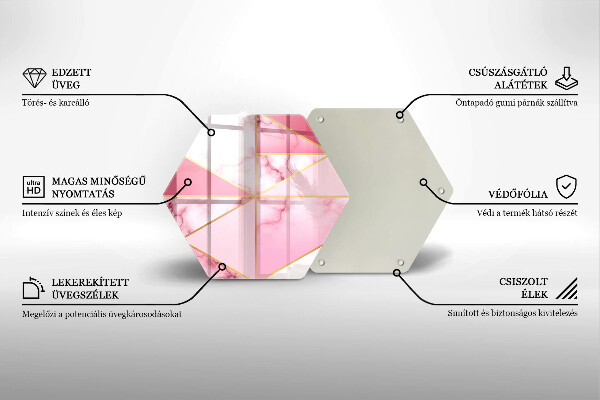 Tábua de vidro Mármore geométrico