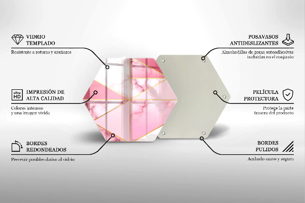 Tábua de vidro Mármore geométrico