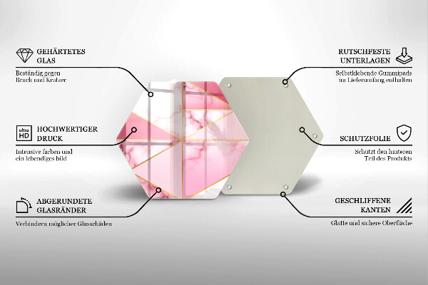 Tábua de vidro Mármore geométrico