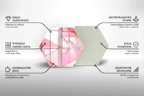 Tábua de vidro Mármore geométrico