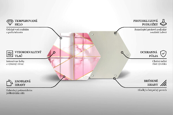 Tábua de vidro Mármore geométrico