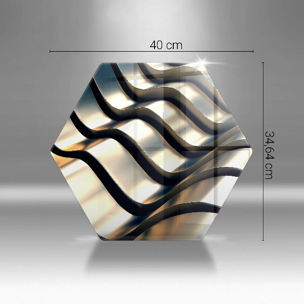 Tábua de cortar de vidro Formas metálicas 3D